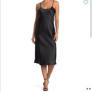 Satin midi slip dress